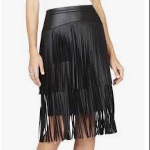 BCBGmaxazria, fringe skirt, NWT, black, size 4